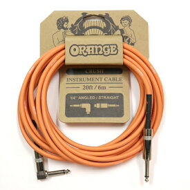 Orange オレンジ 楽器用 シールド ケーブル 6m L字とストレートフォーン CA037　送料無料 郵便