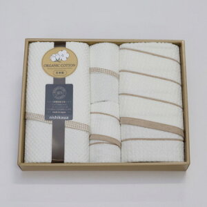 【10/30限定!5%OFFクーポン】 nishikawa(西川)公式【アウトレット】オーガニックタオルギフト(バスタオル2枚フェイスタオル2枚) ※在庫限りにつき特別価格バスタオル(60×110cm) フェイスタ