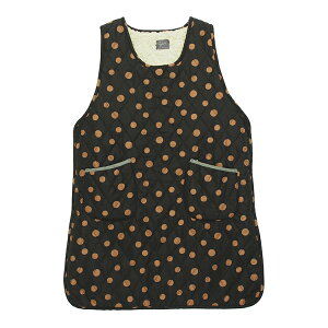 \宅配便送料無料/ エプロン おしゃれ 暖かい 冬 裏ボア あったか エプロン ロング丈 かわいい 冬向き 無地 花柄 ドット 水玉 保育士 ポケット付き ギフト プレゼント 軽量素材 シャカシャ