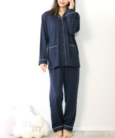 パジャマ レディース 綿100% 長袖 春 秋 かわいい 前開き 可愛い ルームウェア なめらか スムース コットン 入院 ストレッチ素材 プレゼント おしゃれ 無地 母の日 ギフト S M L LL 2L 大きいサイズ Roomsuppli ルームサプリ 54201
