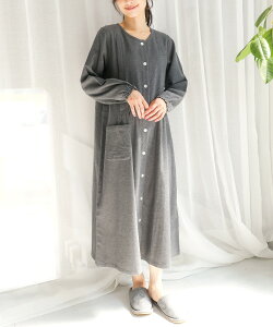 \宅配便送料無料/ マタニティ ワンピース パジャマ 冬 秋 前開き 部屋着 綿100% 長袖 授乳口付き フランネル ネル 起毛 ロング丈 ネグリジェ 秋冬 無地 チェック柄 可愛い 産前 産後 入院