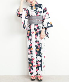 ＼50％OFFクーポン対象／浴衣 セット レディース 2点セット 兵児帯 作り帯 女性用 綿100％ 大人用 花柄 椿 紫陽花 1411-1b 1411-3b 1411-4b 1412-1a 1412-2b 1412-3b 1412-4a 1413-1a 1414-4b 2304-a 2305-a 2309-b 1411all 佐川