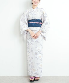 浴衣 セット レディース 2点セット 兵児帯 作り帯 女性用 綿100％ 大人用 花柄 椿 紫陽花 1411-1b 1411-3b 1411-4b 1412-1a 1412-2b 1412-3b 1412-4a 1413-1a 1414-4b 2304-a 2305-a 2309-b 1411all 佐川