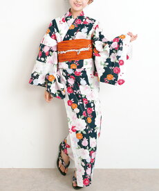 【先着300名様限定！ゆかた着付セットプレゼント】浴衣 子供 女の子 帯 2点セット 140 150 浴衣セット 作り帯 兵児帯 綿100％ 向日葵 キッズ 24wak-1a 24wak-1b 24wak-1c 2302-a 2303-a 2305-a 2306-a 2309-a 2309-b 2310-a 2312-a 2301jrall 佐川