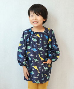 スモック 撥水 保育園 幼稚園 ポリエステル 子供用 女の子 男の子 長袖 子供 100 110 120 キッズ 恐竜 車 新幹線 ユニコーン リボン ゆめかわ エプロン ポケット付き こども 遊び着 スモッグ 入園