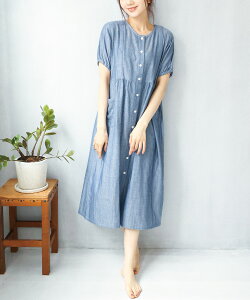 \ネコポス送料無料/ マタニティ パジャマ 前開き ワンピース 半袖 綿100% 授乳服 春夏 授乳口付き ダブルガーゼ ネグリジェ ストライプ 無地 ロング丈 2重ガーゼ スナップボタン 産前 産後
