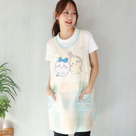 ちいかわ エプロン 保育士 キャラクター エプロン サイドボタン 背付きタイプ 可愛い かわいい ちいかわ ハチワレ うさぎ アップリケ刺繍 おしゃれ チェック チュニック ラン型 速乾 ポリエステル 綿混 ギフト プレゼント M～L ha44036 ha44037 ha44038 ha44036all $$