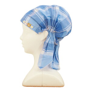 \ネコポス送料無料/ ランチキャップ おてんばママ 三角巾 大人 かぶるだけ ゴム付き 可愛い 保育士 介護士 給食 保育園 幼稚園 小学校 うさぎ くま チェック柄 無地 イベント 実習 刺繍 か