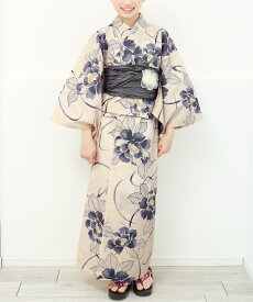 ワンピースにもなる2way浴衣 ワンピース 浴衣 子供 3点セット 140 150 セパレート 2way 二部式 ワンピース浴衣 ジュニア キッズ 兵児帯 レトロ 線香花火 椿 菊 鉄線 向日葵 紫陽花 花柄 つばき tiw001jr 佐川
