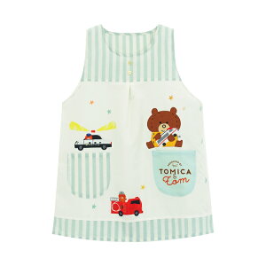 \ネコポス送料無料/ エプロン 保育士 キャラクター ショート丈 かぶるだけ アルプスの少女ハイジ ハローキティ マイメロディ サンリオ トミカとトム パトカー クマ 消防車 刺繍 アップリ