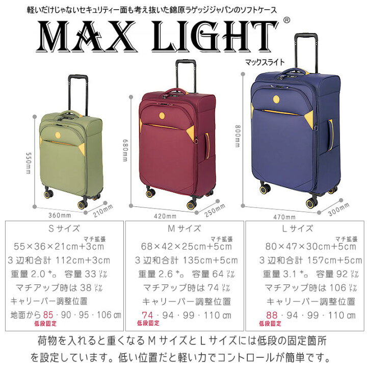 楽天市場】ソフトキャリーバッグ スーツケース 中型 Mサイズ キャリー 