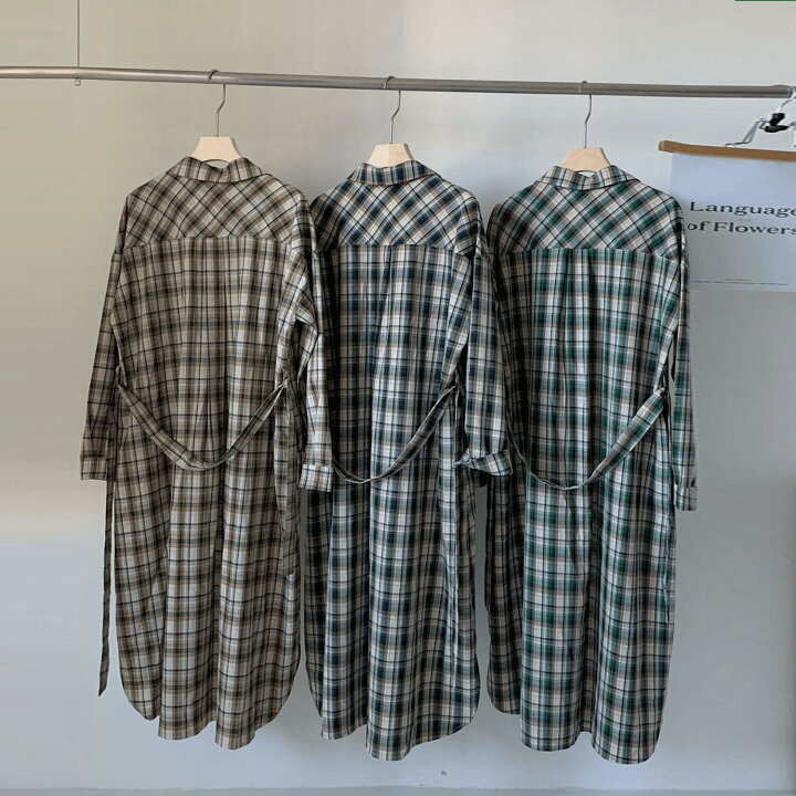 楽天市場】【在庫一掃 800円クーポン付】 チェック シャツワンピース  