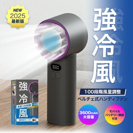 ＼半額! 5,980⇒2,680円特価&10日～P5倍／ ハンディファン 冷却プレート付き ペルチェ式 扇風機 サーキュレーター モバイルバッテリー付き 暑さ対策 手持ち 携帯扇風機 充電式 100段階風量調節 ハンディ扇風機 冷却プレート 卓上扇風機 静音 2025 暑さ対策
