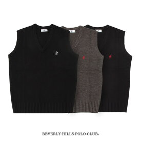 BEVERLYHILLS POLOCLUB ビバリーヒルズポロクラブ スクールベスト 秋冬 男女兼用 ワンポイント 刺繍あり KP910