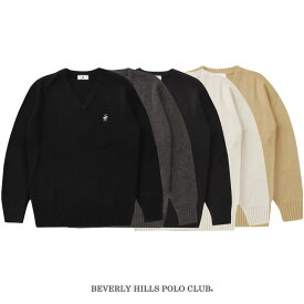 BEVERLYHILLS POLOCLUB ビバリーヒルズポロクラブ スクールセーター 秋冬 男女兼用 ワンポイント 刺繍あり KP911