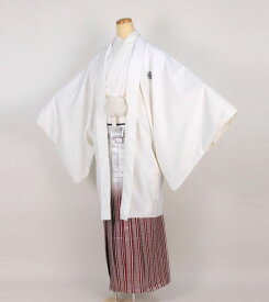 【レンタル】 成人式 紋付袴 9点セット【対応身長：180cm～185cm】羽織袴レンタル フルセット men042-s （mb125-hb113）【往復送料無料】 二十歳 羽織袴 レンタル 成人式 袴 白 無地 ストライプ 羽織袴 紋 丸に違い鷹の羽 20歳 メンズ レンタル着物 成人式 謝恩会