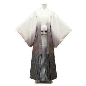 【レンタル】 成人式 紋付袴 9点セット【対応身長：165cm～170cm】羽織袴レンタル フルセット men204-s （mb050-hb041）【往復送料無料】 二十歳 羽織袴 レンタル 成人式 袴 白 無地 ストライプ 羽織袴 紋 丸に違い鷹の羽 20歳 メンズ レンタル着物 成人式 謝恩会