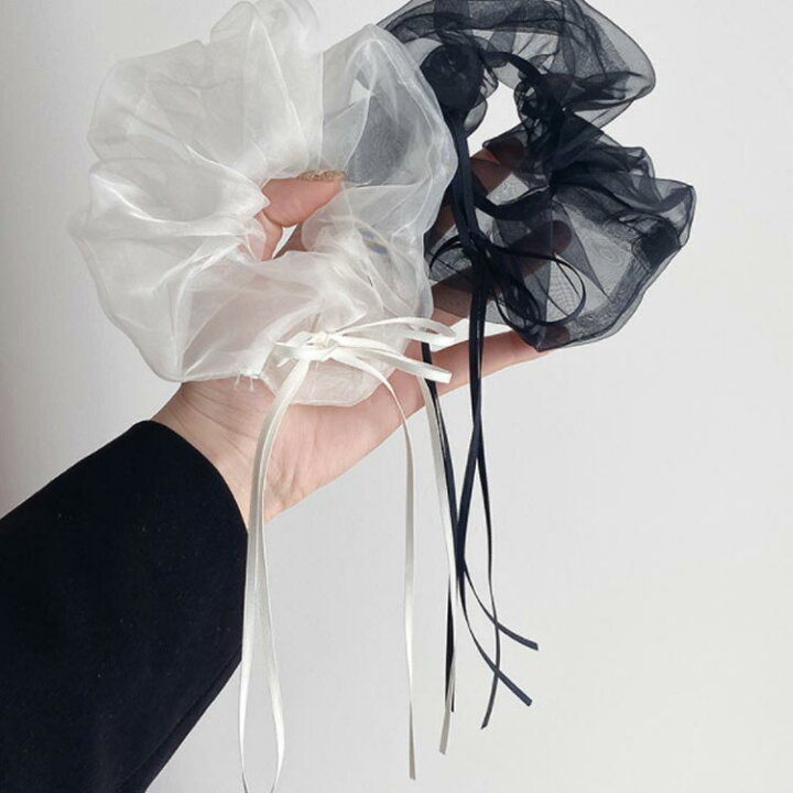 楽天市場】ビッグシュシュ シュシュ 4色セット シアー リボン  