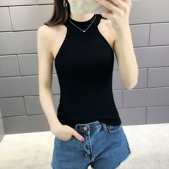楽天市場 送料無料ノースリーブトップス サマーニット レディース 大人 ニット クルーネック Uネック 春ニット タンクトップ キャミソール トップス シンプル 無地 薄手 ブラック 黒 白 ホワイト グレー ボルドー ニットベスト 春 夏 春新作 Nishikiya