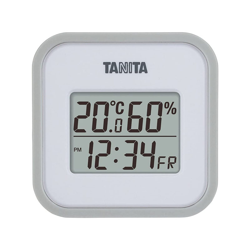 楽天市場】タニタ デジタル温湿度計 TT-558 グレー 日付表示 時刻表示