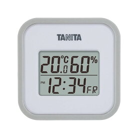 タニタ デジタル温湿度計 TT-558 グレー 日付表示 時刻表示 時計 4904785555808
