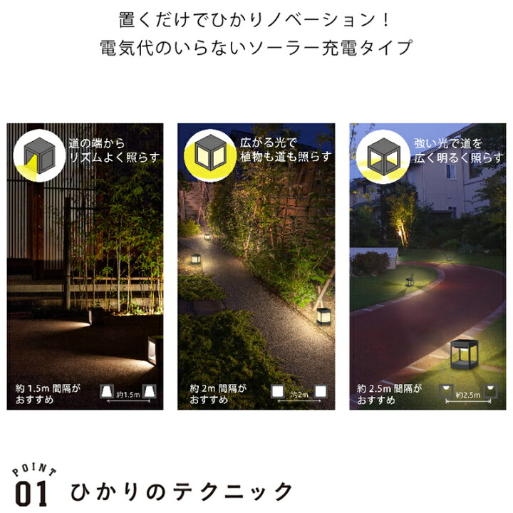 楽天市場】タカショー ひかりノベーション SUNCHARGE 道のひかり 2個 