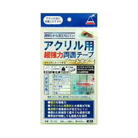 アクリサンデー アクリル用 超強力 両面テープ シートタイプ RT-200 100mm×200mm メール便対応（10個まで） 4953463692724