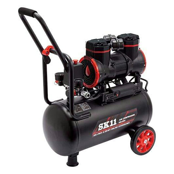 楽天市場】藤原産業 SK11 エアコンプレッサー オイルフリー式 静音式  