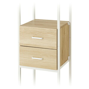 ルミナス ウッドシェルフ用2段チェスト 幅38cm 奥行42cm ナチュラル CN-F2C40NA 4550668043476