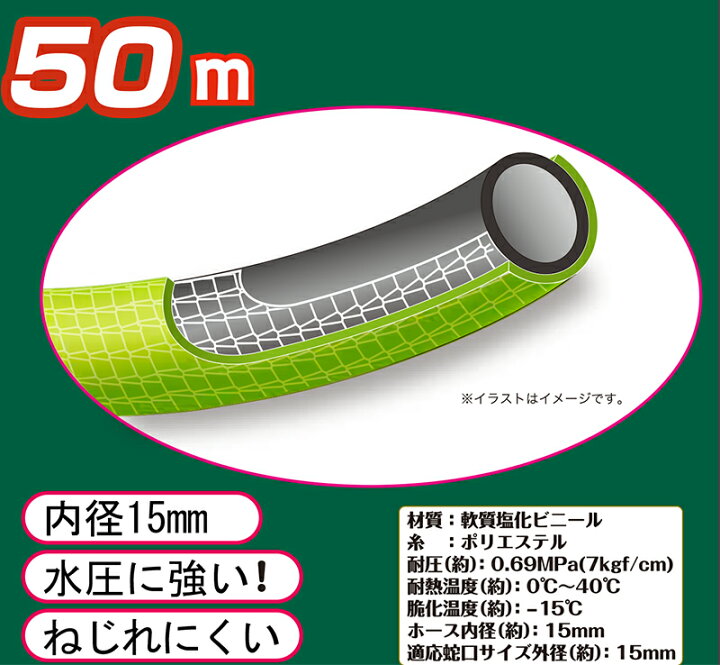 楽天市場 散水ニットホース 50m 西村ジョイ 散水ホース 水撒き ホース ガーデニング 園芸 洗車 水やり スーパーメガホームセンター Ejoy