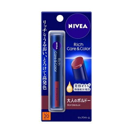 【ネコポス対応】花王 ニベア　リッチケア＆カラーリップ　大人のボルドー　2g　リップクリーム