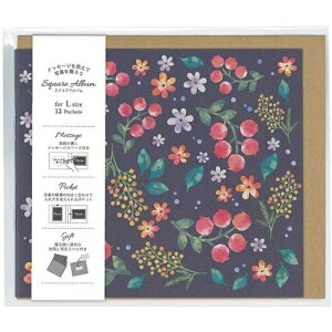 ナカバヤシ(Nakabayashi) スクエアアルバム/封筒付/L判12枚 ア-SPL-120-DB