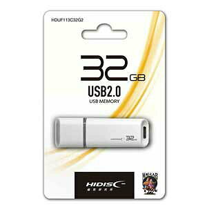 HIDISC USB 2.0 �t���b�V���h���C�u 32GB �� �L���b�v�� HDUF113C32G2