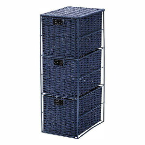 ちどり産業 ペーパーバスケット3段ラック ネイビー