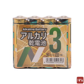 N's　電池　乾電池　アルカリ乾電池　単3　4本 【N's】