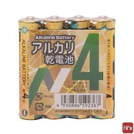 N's　電池　乾電池　アルカリ乾電池　単4　4本 【N's】