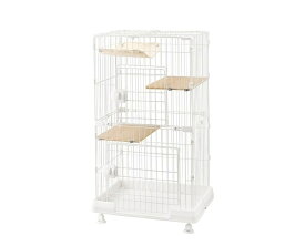 アイリスオーヤマ 猫 ケージ ミニキャットケージ ハンモック付き PMCC-115H マットホワイト