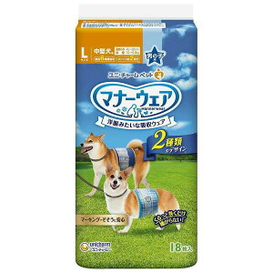 ユニチャーム 犬 おむつ マナーウェア 男の子用 Lサイズ 青チェック紺チェック 18枚