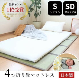 【マラソン限定★割引クーポン配布中】国産 畳 マット 折りたたみ 滑り止め付 【シングル / セミダブル】 フローリング 敷布団 カビ防止 い草マット ラグマット 腰痛対策 快眠 【置き畳 畳 フローリング 敷くだけ 折り畳み マット 】