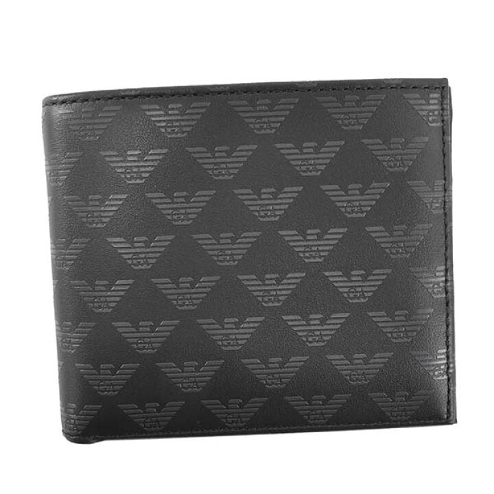 楽天市場 エンポリオアルマーニ Emporio Armani 財布 二つ折り財布 折り財布 メンズ ブランド ブラック 黒 Yem122 Fashion Labo ファッションラボ