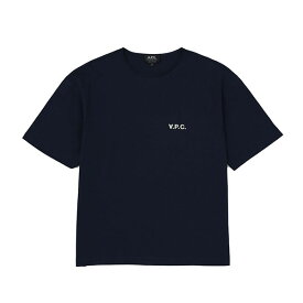 アーペーセー A.P.C. Tシャツ カットソー トップス ロゴ入り プリント 半袖 クルーネック XLサイズ メンズ IAK ブランド ダークネイビー H26194