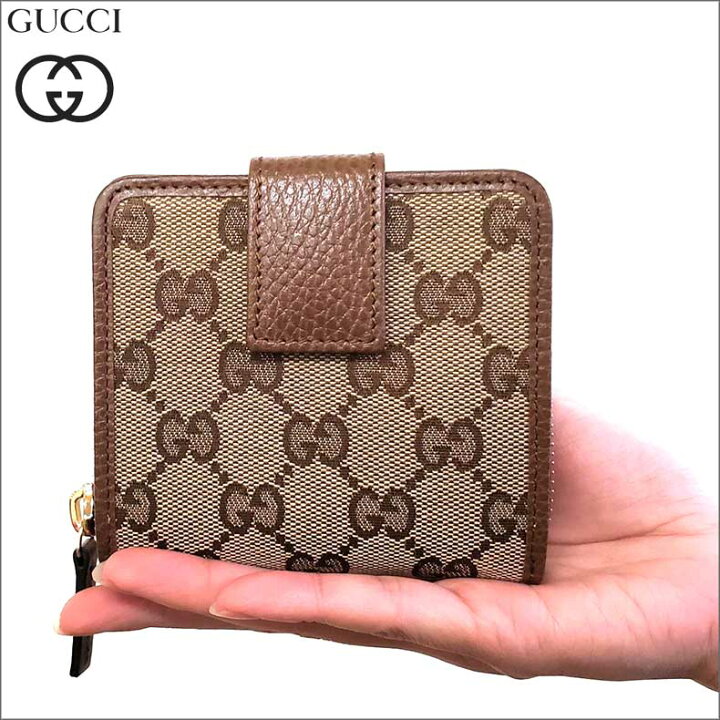 GUCCI GGキャンバス 二つ折り財布 