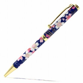 ボールペン クロスタイプ 油性 0.7mm 美濃和紙 日本製 桜と流水 ネイビー luminio ルミニーオ tm-1601nv お祝い