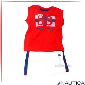 【メール便送料無料】NAUTICA ノーティカ ボーイズノースリーブTシャツ パンツ 2ピース セットアップ ベビー服 n130351q