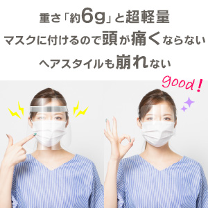 フェイスシールド 日本製 50枚入り フェイスガード 超軽量 通気性 国内発送 マスク装着タイプ ウィルス対策 飛散防止 アイガード メール便Y  送料無料 | バーコードプリンタサトー製品販売