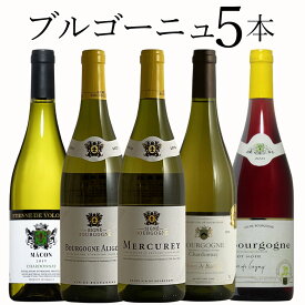 【楽天スーパーSALE 半額】 ブルゴーニュ 赤1白4 5本 ワイン セット wine ギフト 父の日 750ML