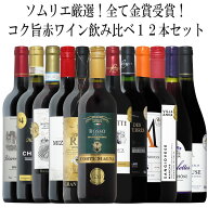 ソムリエ厳選金賞12本！全て金賞受賞！厳選赤ワイン飲み比べ12本セット！ 赤 ワイン セット 送料無料 ギ…