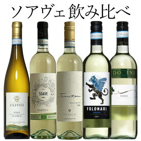 ミネラル堪能！ソアヴェ飲み比べ5本セット　白 辛口 イタリア　専門家高評価 イタリア ヴェネト ソアーヴェ ガルガネーガ ギフト 750ML