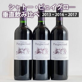 シャトー・ピュイグロー垂直飲み比べ3本セット 2013 2016 2017年　赤ワイン フランス ボルドー ギフト 父の日 プレゼント 750ML