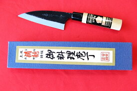 西山商会「土佐清龍作」黒打両刃小包丁12cm